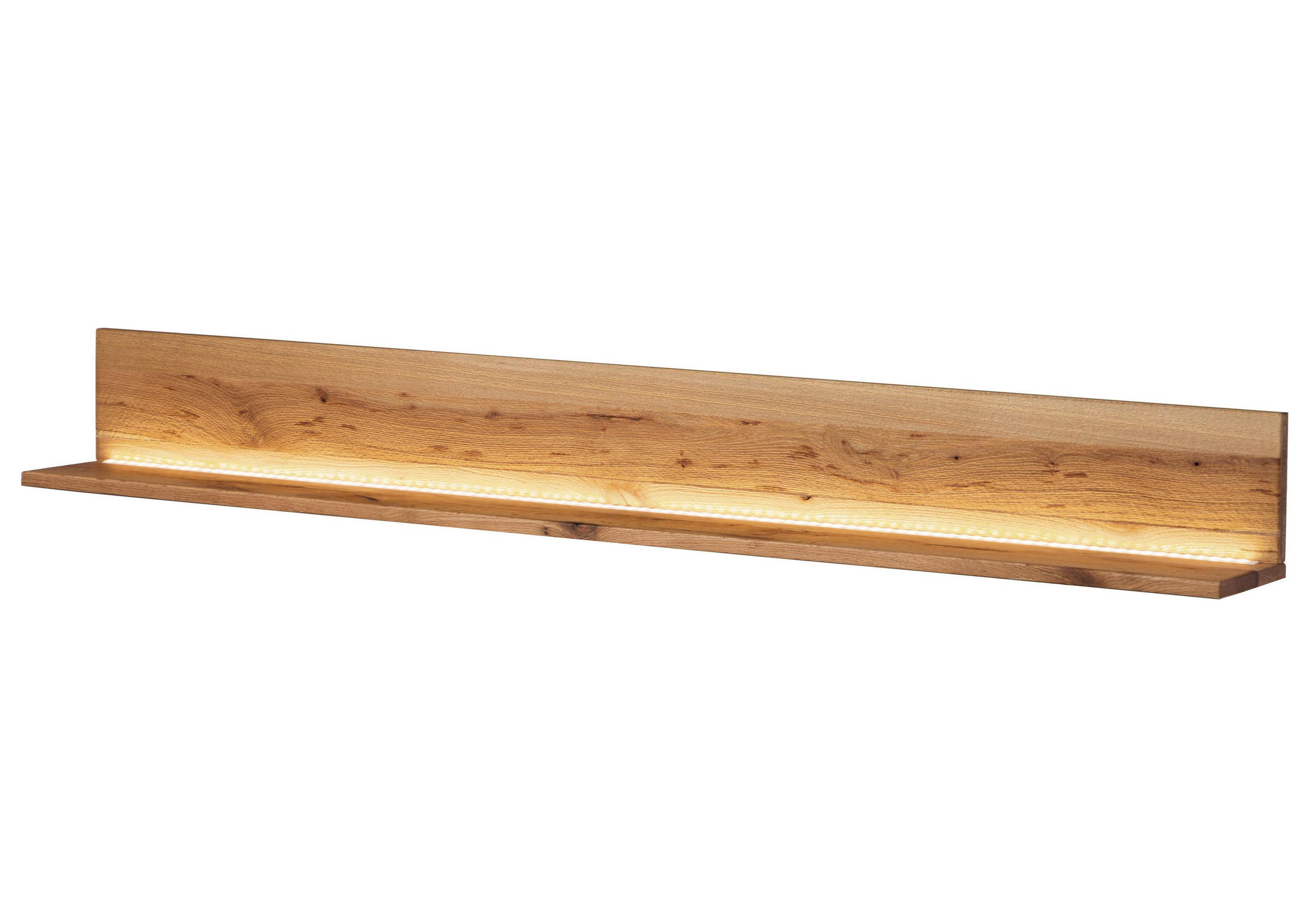 WANDREGAL Wild-/Zerreiche 165x17x19 natur geölt MONTREUX LUX #123 - Naturfarben, Holz (165/19/17cm) - Massivmoebel24