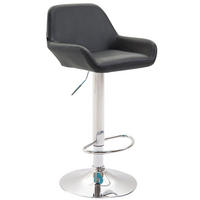 BARHOCKER 2er Set Prag Kunstleder chrom schwarz - Chromfarben/Schwarz, Kunststoff/Metall (51/109/52cm) - TPFLiving