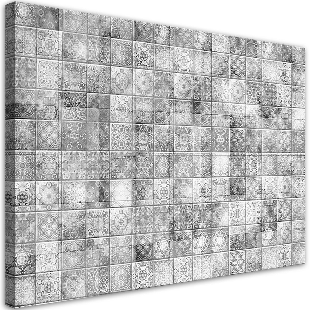 WANDBILD orientalische mosaik - Grau, Textil (60/40cm) - Feeby