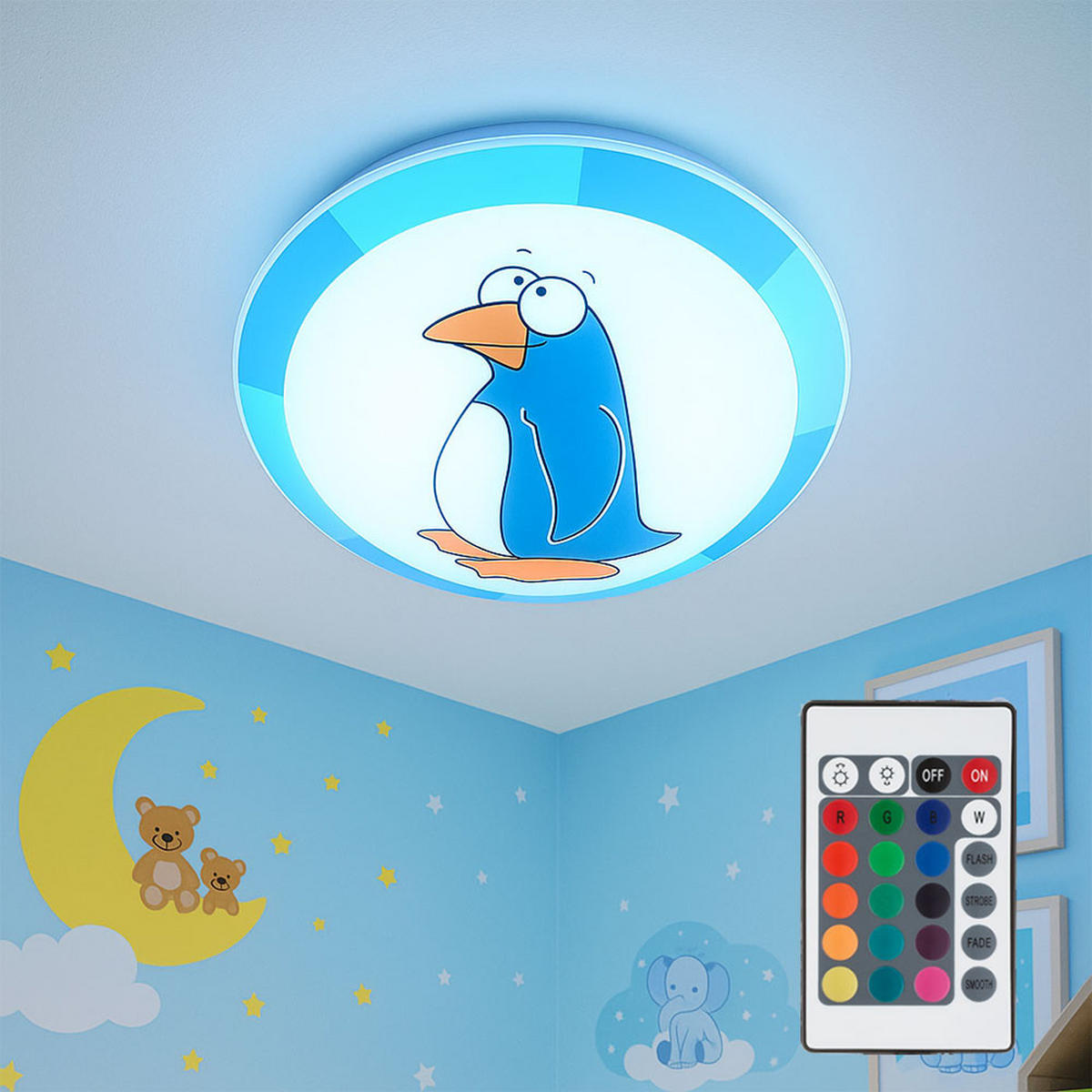 LED WANDLEUCHTE Stahl Glas Blau Weiß - Blau, Glas (25/25/8cm)