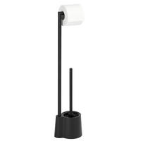 BÜRSTENSTÄNDER und Toilettenpapier Avola Black 16/13/66,5 cm - Schwarz, Kunststoff (13/66.5/16cm) - Wenko