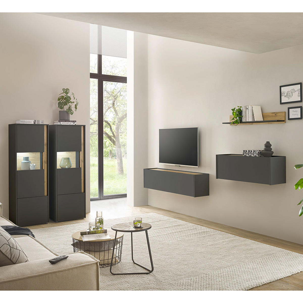 WANDREGAL Crisp-61 - Anthrazit, Holzwerkstoff (100/15/17cm) - Lomado