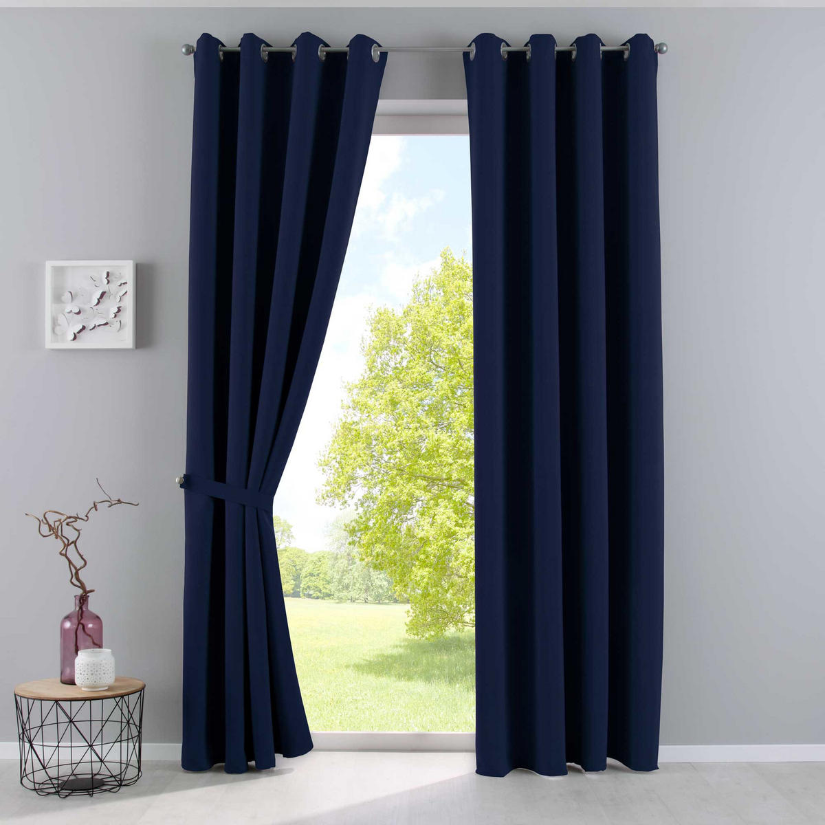 VORHANG »NEW YORK« HxB 160x140 cm Blau - Blau, Textil (140/160cm) - Gardinenbox