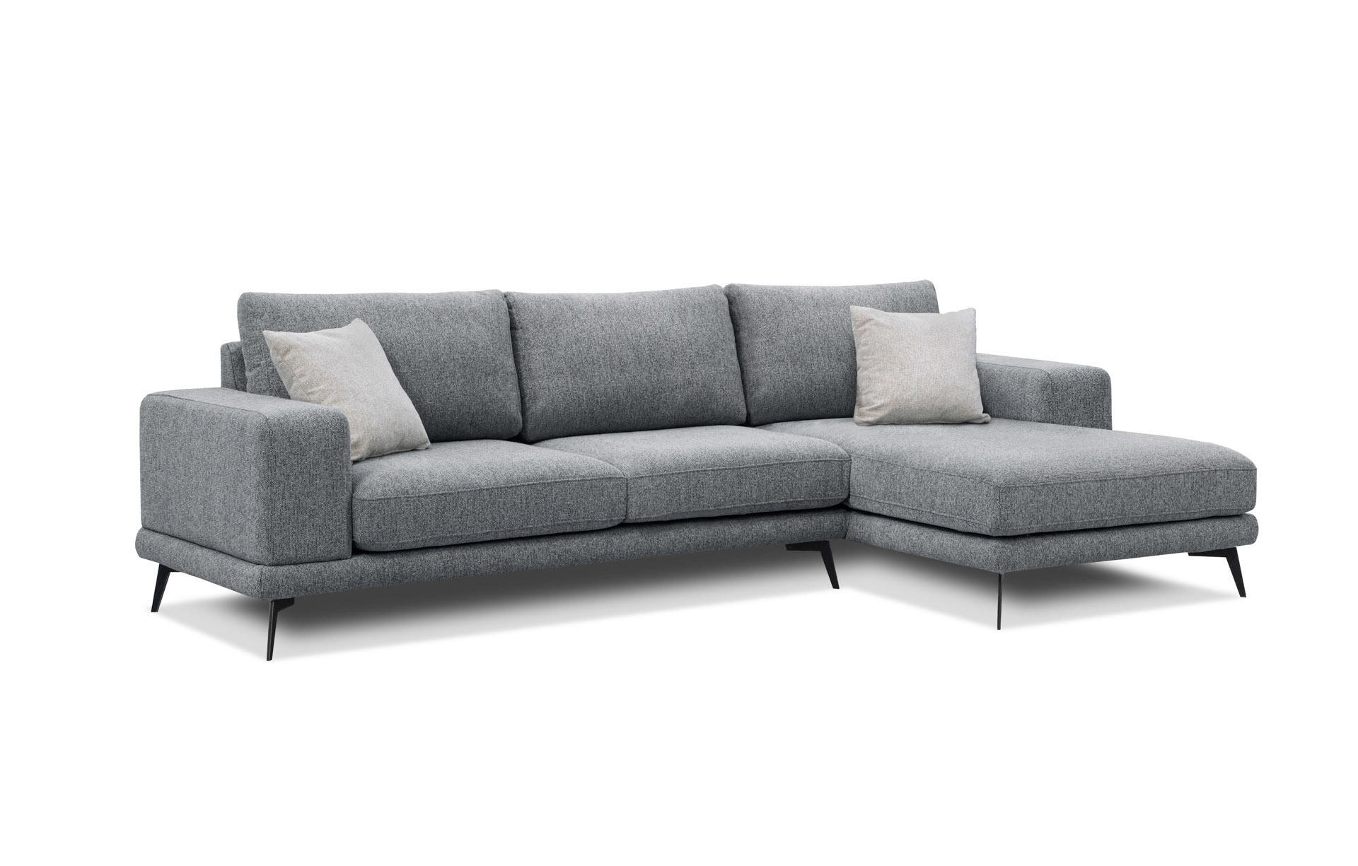 ECKSOFA MEDIOLANE 4-Sitzer, grau - Grau, Holzwerkstoff/Textil (282/219cm) - Courtois Laville
