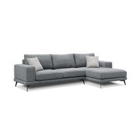 ECKSOFA MEDIOLANE 4-Sitzer, grau - Grau, Holzwerkstoff/Textil (282/219cm) - Courtois Laville