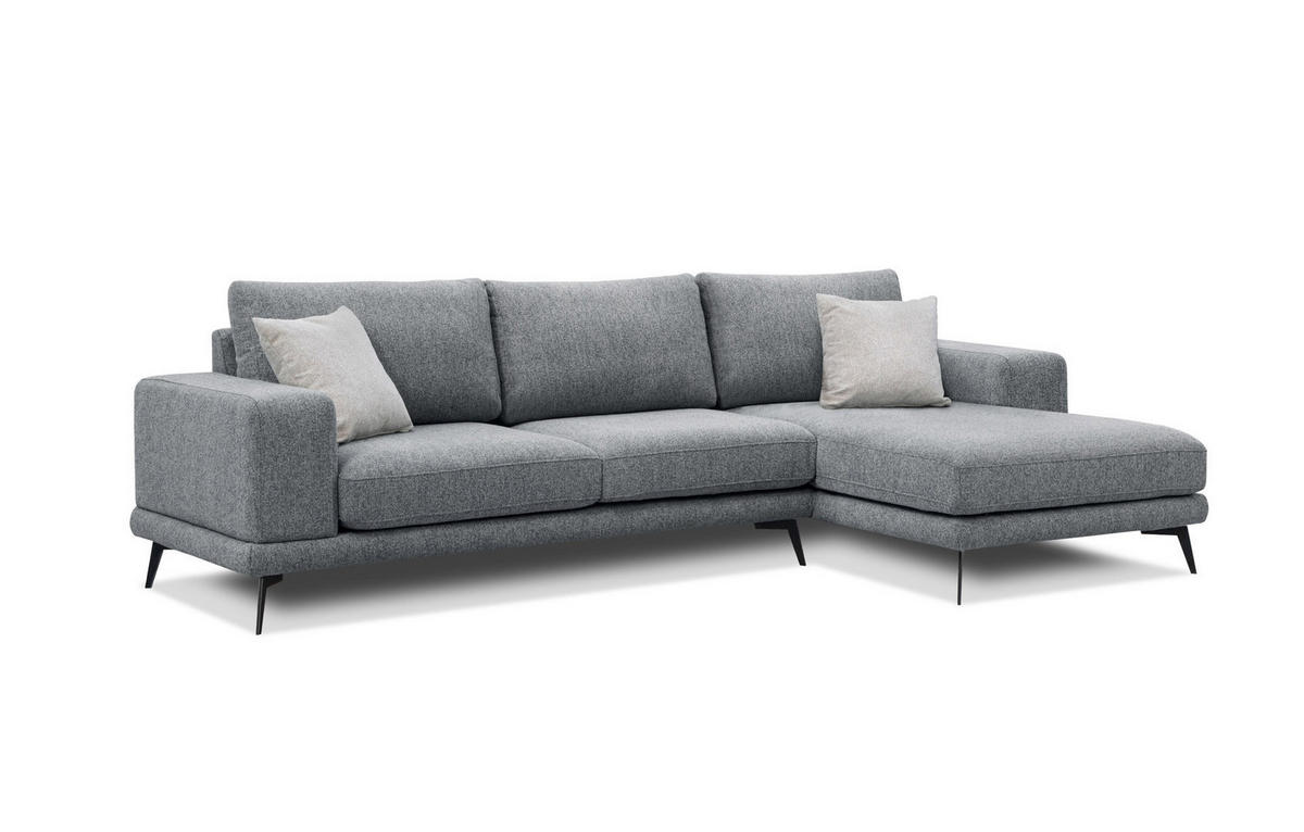 ECKSOFA MEDIOLANE 4-Sitzer, grau - Grau, Holzwerkstoff/Textil (282/219cm) - Courtois Laville