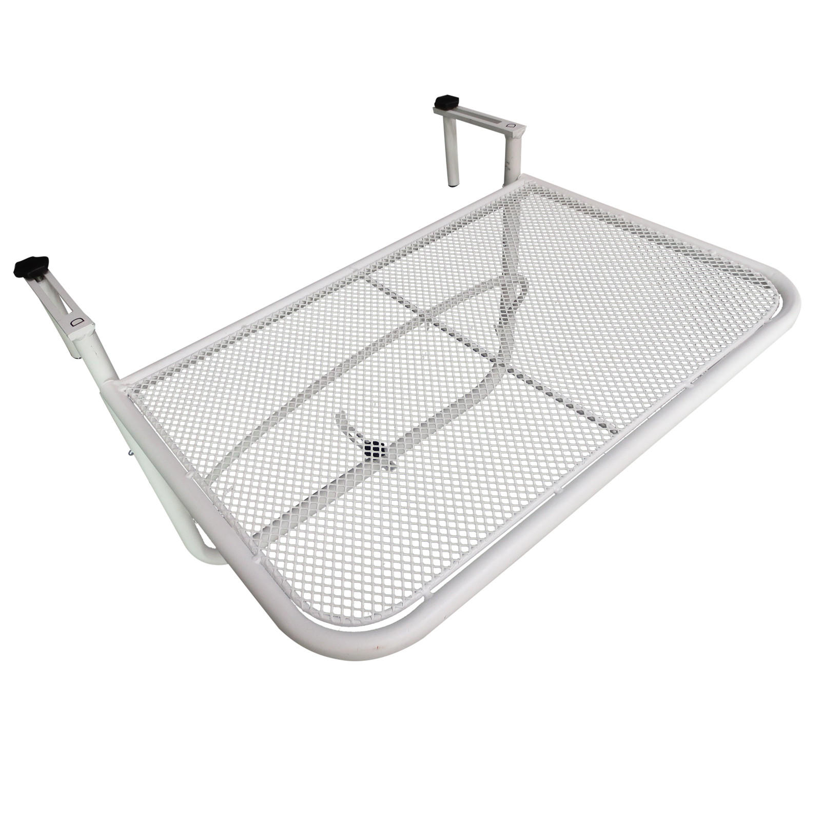 BALKONHÄNGETISCH DE-07775 3-fach höhenverstellbar, wetterfest Weiß - Weiß, Metall (60/56/50cm) - ComfortXL