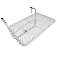 BALKONHÄNGETISCH DE-07775 3-fach höhenverstellbar, wetterfest Weiß - Weiß, Metall (60/56/50cm) - ComfortXL