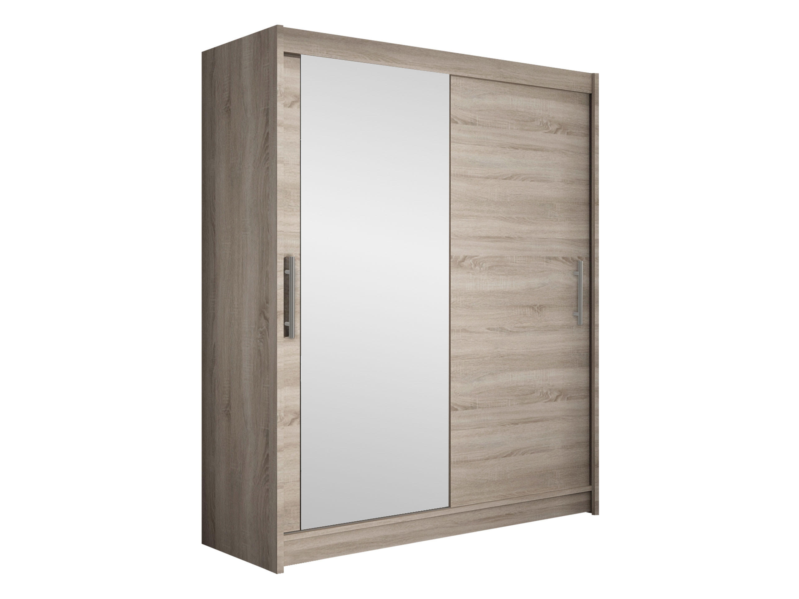 SCHWEBETÜRENSCHRANK Westa VI - Silberfarben/Trüffeleichefarben, Holzwerkstoff/Metall (150/200/58cm) - MIRJAN24