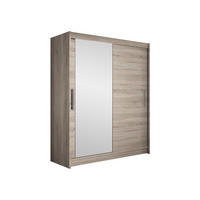 SCHWEBETÜRENSCHRANK Westa VI - Silberfarben/Trüffeleichefarben, Holzwerkstoff/Metall (150/200/58cm) - MIRJAN24
