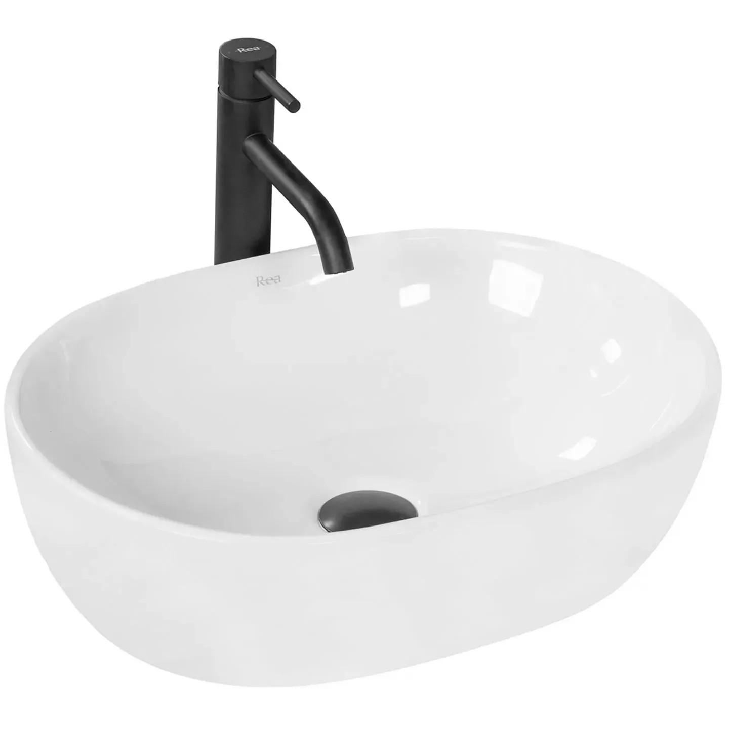 REA Aufsatzwaschbecken Weiß 34.5x13.5x48 cm
