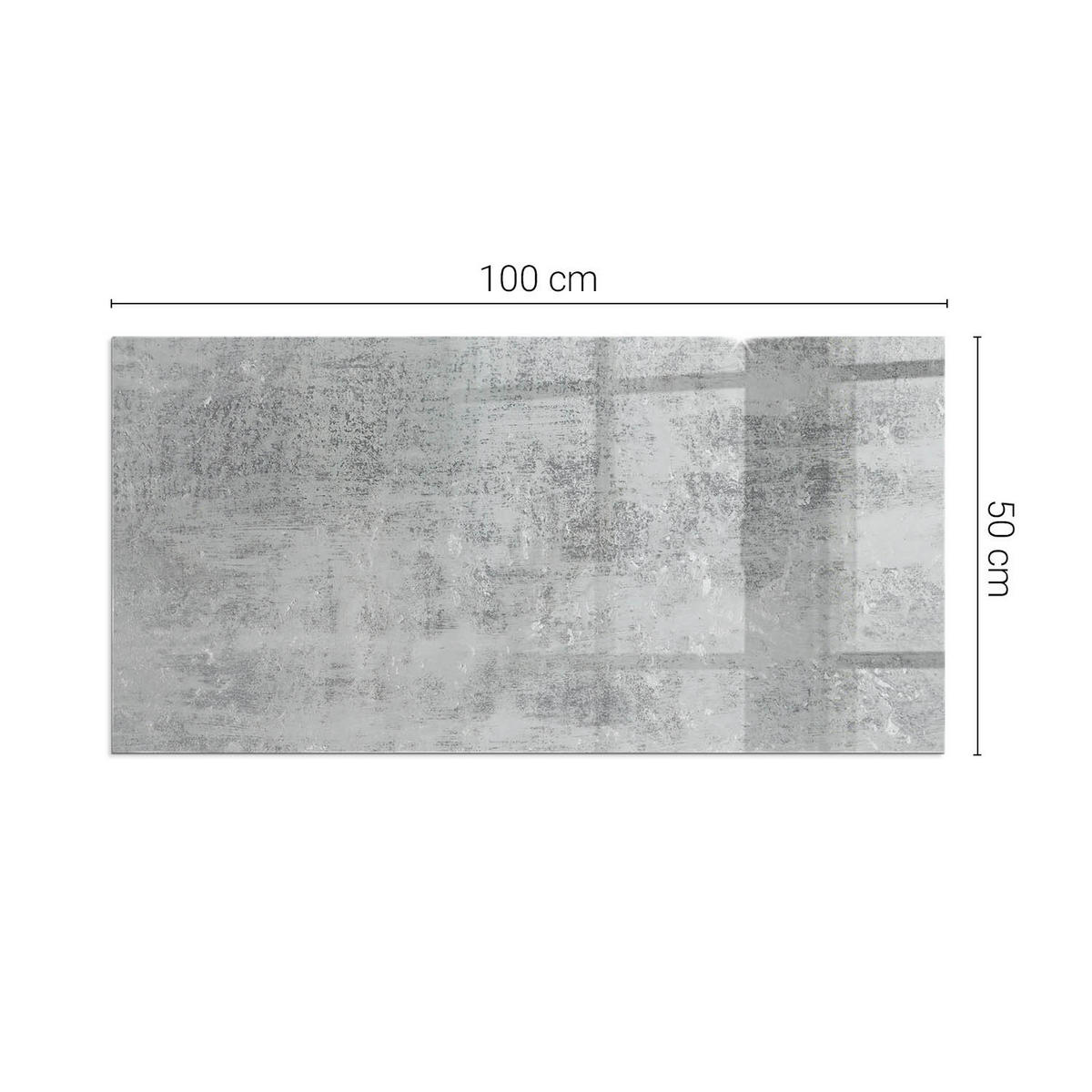 GLASPLATTE für Kamin 100x50 cm - Grau, Glas (100/50/0.4cm) - TULUP