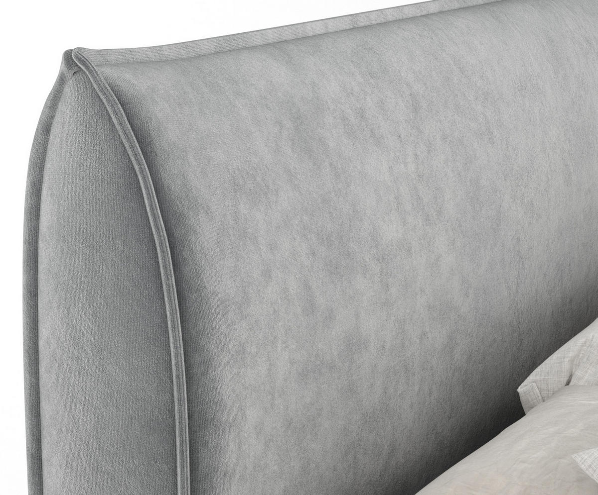 BOXSPRINGBETT Chermin Grau 160/200 cm mit Latex-Topper - Silberfarben/Grau, Holz/Holzwerkstoff (160/200cm) - Maison de Reve