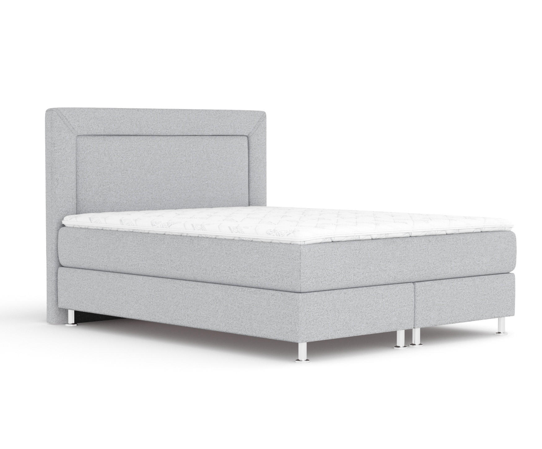 BOXSPRINGBETT Laguno Hellgrau 160/200 cm mit Latex-Topper - Silberfarben/Hellgrau, Holz/Holzwerkstoff (160/200cm) - Maison de Reve