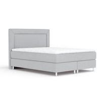 BOXSPRINGBETT Laguno Hellgrau 160/200 cm mit Latex-Topper - Silberfarben/Hellgrau, Holz/Holzwerkstoff (160/200cm) - Maison de Reve