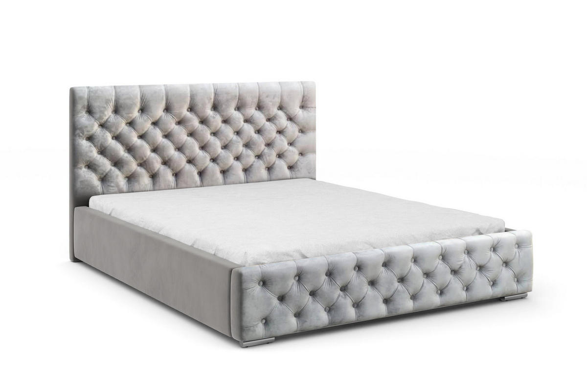POLSTERBETT Doppelbett Volano Grau 140x200 cm - Grau, Textil (140/200cm) - Meblito