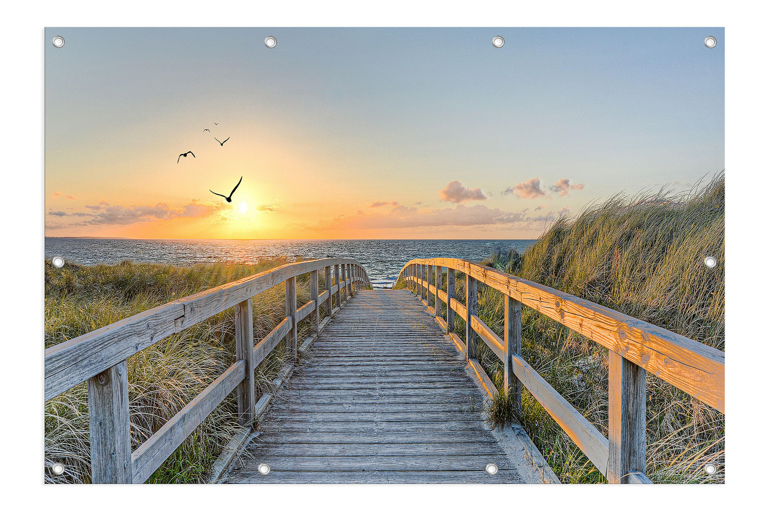 GARTEN-POSTER 120x80 cm Strand Meer - Beige, Kunststoff (120/80/2cm) - artissimo