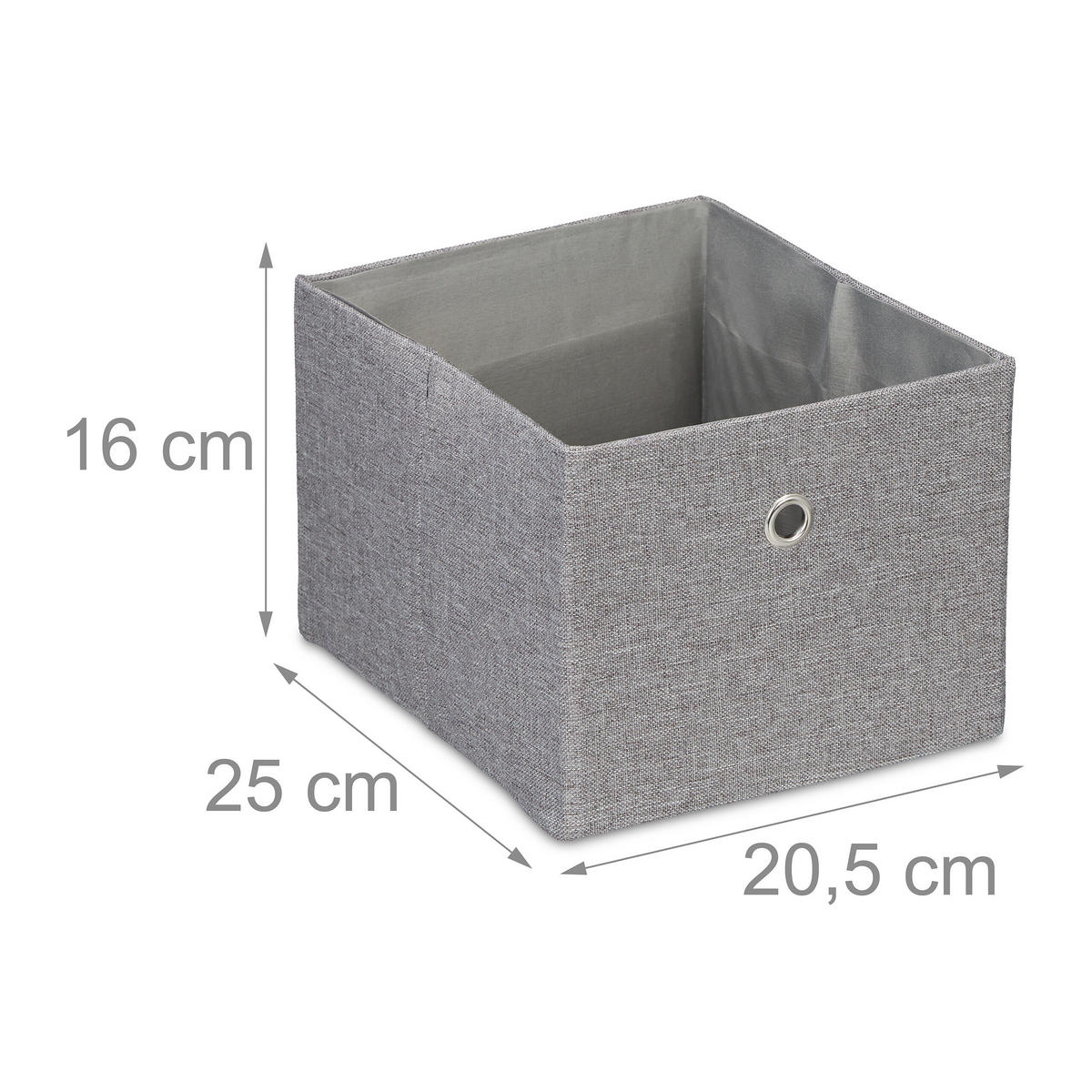 2XAUFBEWAHRUNGSBOX - Grau, Papier/Textil (20.5/16/25cm) - Relaxdays