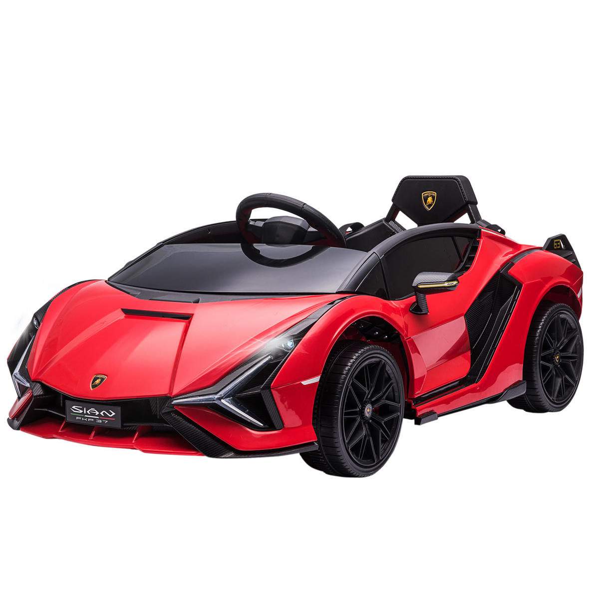KINDER-ELEKTROAUTO DE-06094 Lamborghini lizenziert mit 2,4G Fernbedienung Rot - Rot, Kunststoff/Metall (108/62/40cm) - ComfortXL