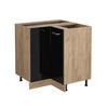 ECKUNTERSCHRANK R-Line Schwarz Hochglanz 75.6 cm ohne AP - Honigeiche/Schwarz Hochglanz, Holzwerkstoff (75.6/81.6/46cm) - Vicco