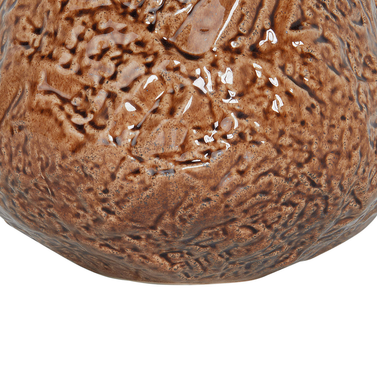 BLOMVAS stengods brun Betta - Brun, Sten (22cm) - Beliani