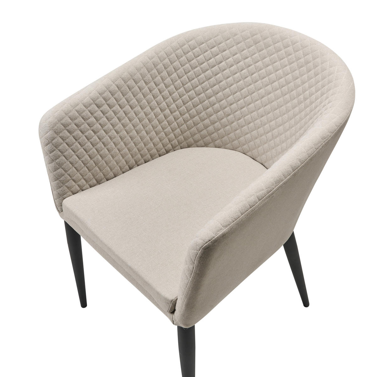 GARTENSTUHL 2er-Set Beige Curgos - Beige/Schwarz, Textil (47/80/52cm) - Beliani