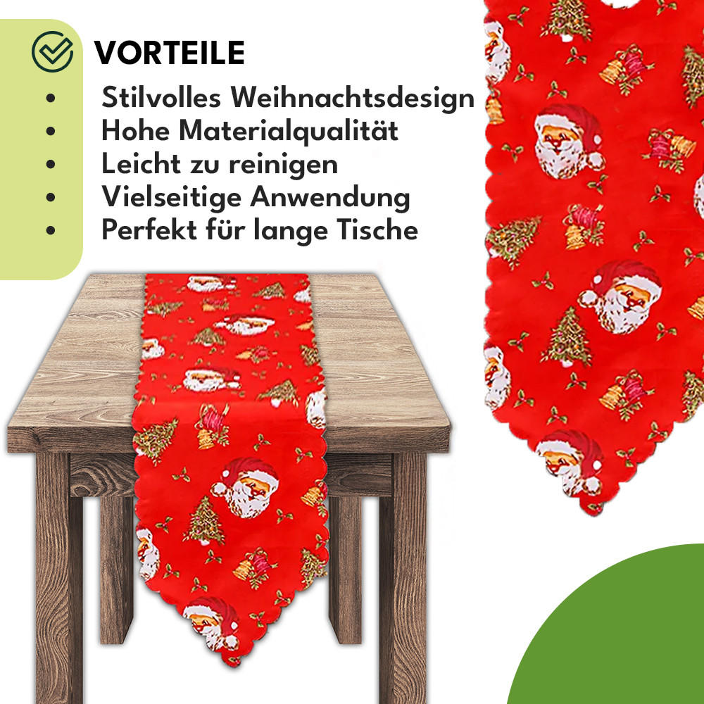 WEIHNACHTSTISCHLÄUFER 180x35cm - Rot, Textil (35/180cm) - KRUMAD