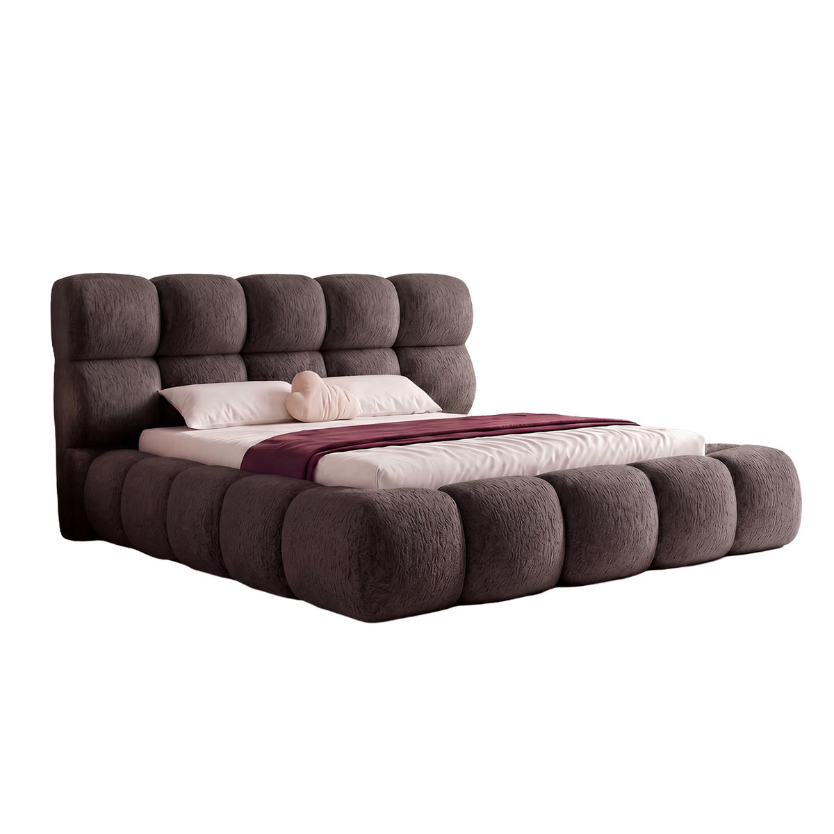 POLSTERBETT FERAGU 180x200 cm, Braun - Braun, Textil (200/180cm) - Fedve