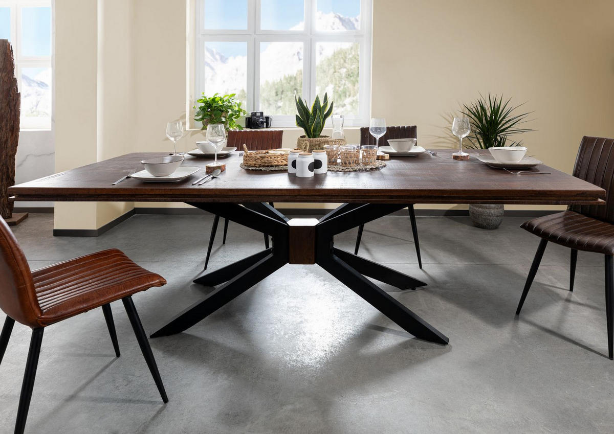 ESSTISCH Mango 210x107x76 braun lackiert STILMÖBEL #121 - Braun, Holz (210/107/76cm) - Massivmoebel24