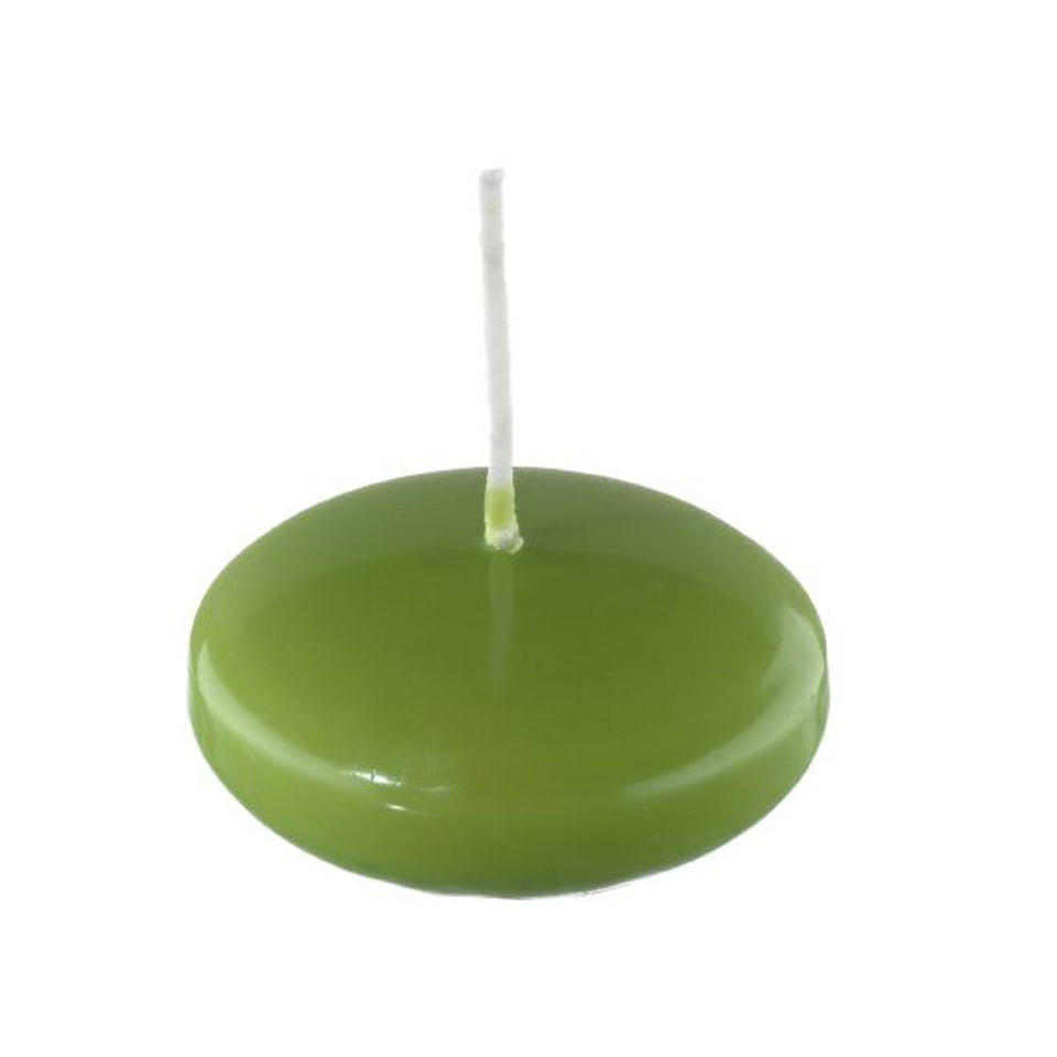 SCHWIMMKERZEN Limonegrün 32 x Ø 80 mm, 8 Stück - Grün, Paraffin (8/3.2/3.2cm) - Kopschitz Kerzen