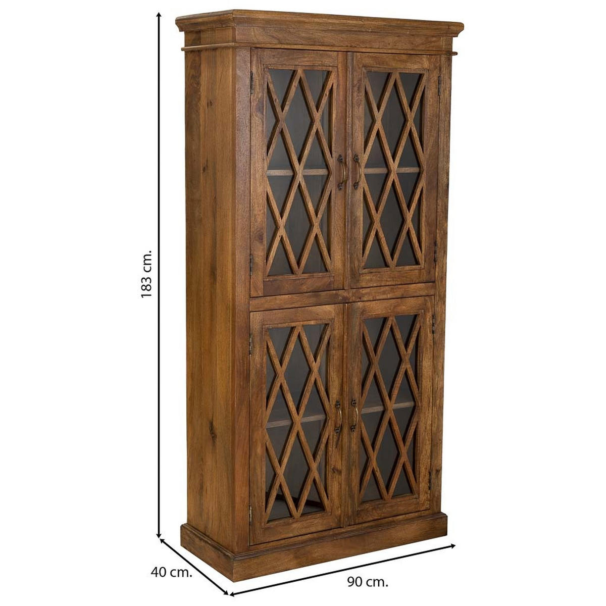 VITRINE auz Holz 90x40x183 cm - Braun, Holz (90/183/40cm) - Wanderlust