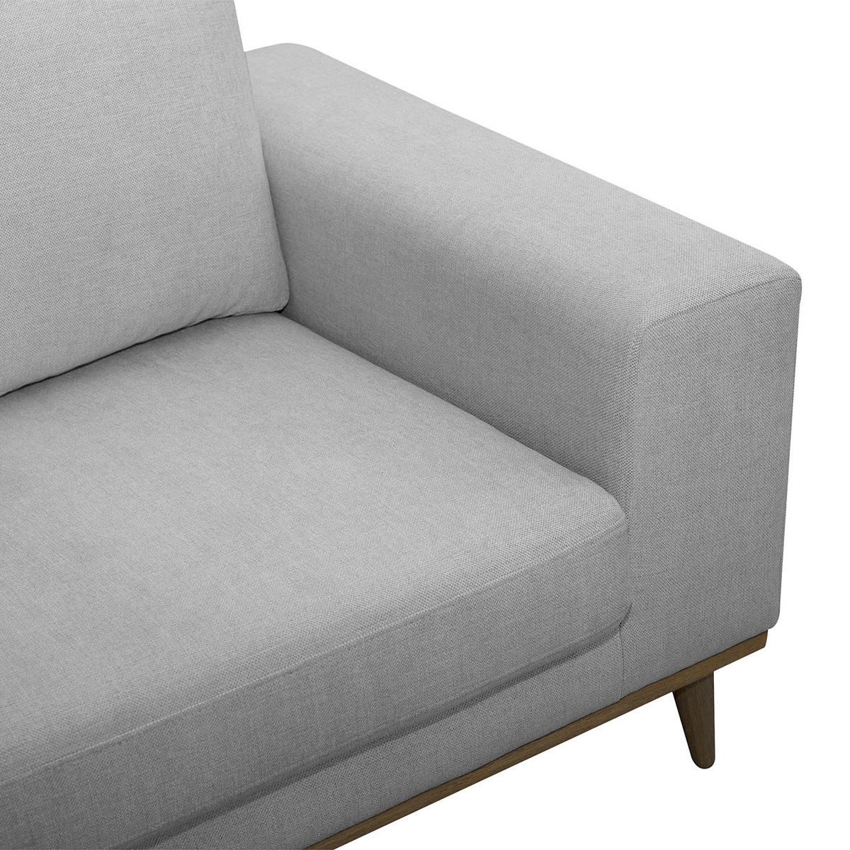 SESSEL - Eichefarben/Grau, Eichenholz/Textil (122/81/88cm) - home24