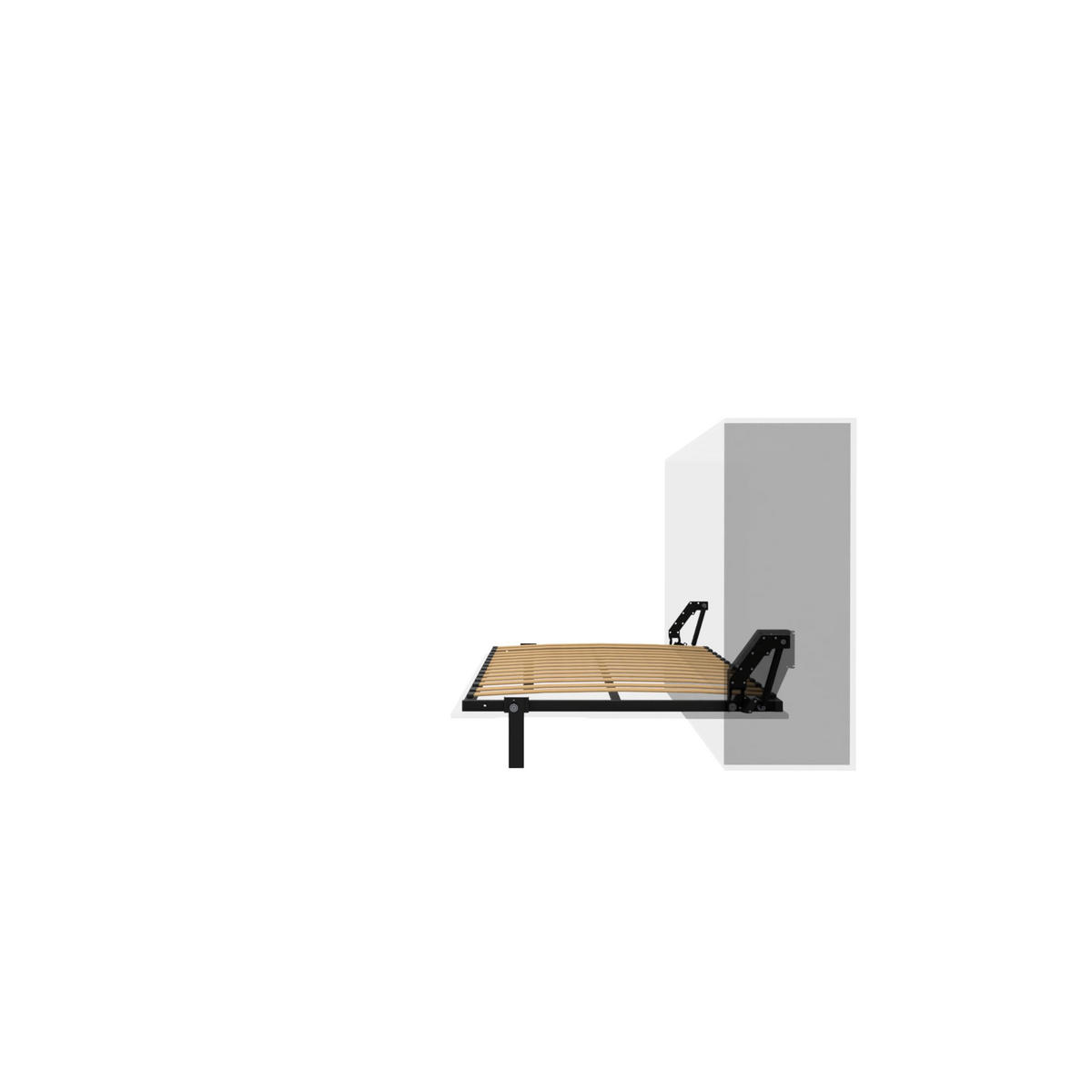 SCHRANKBETT Morphy Einbaubares 190x120 Horizontal - Weiß, Holz (190/120cm) - WallBedKing