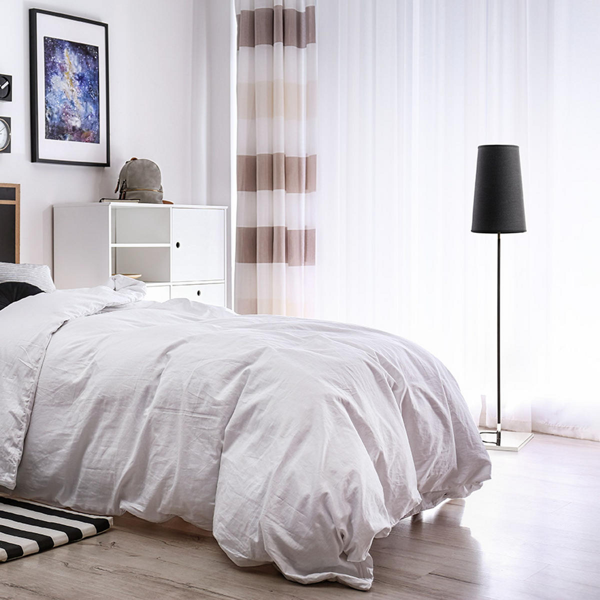 STEHLEUCHTE LULU Schwarz Chrom 8 W - Schwarz, Metall (30/30/161cm) - Rendl