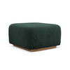 POUF Bouclé Stoff Grün - Dunkelgrün/Braun, Holz/Textil (83/95/41cm) - Makamii