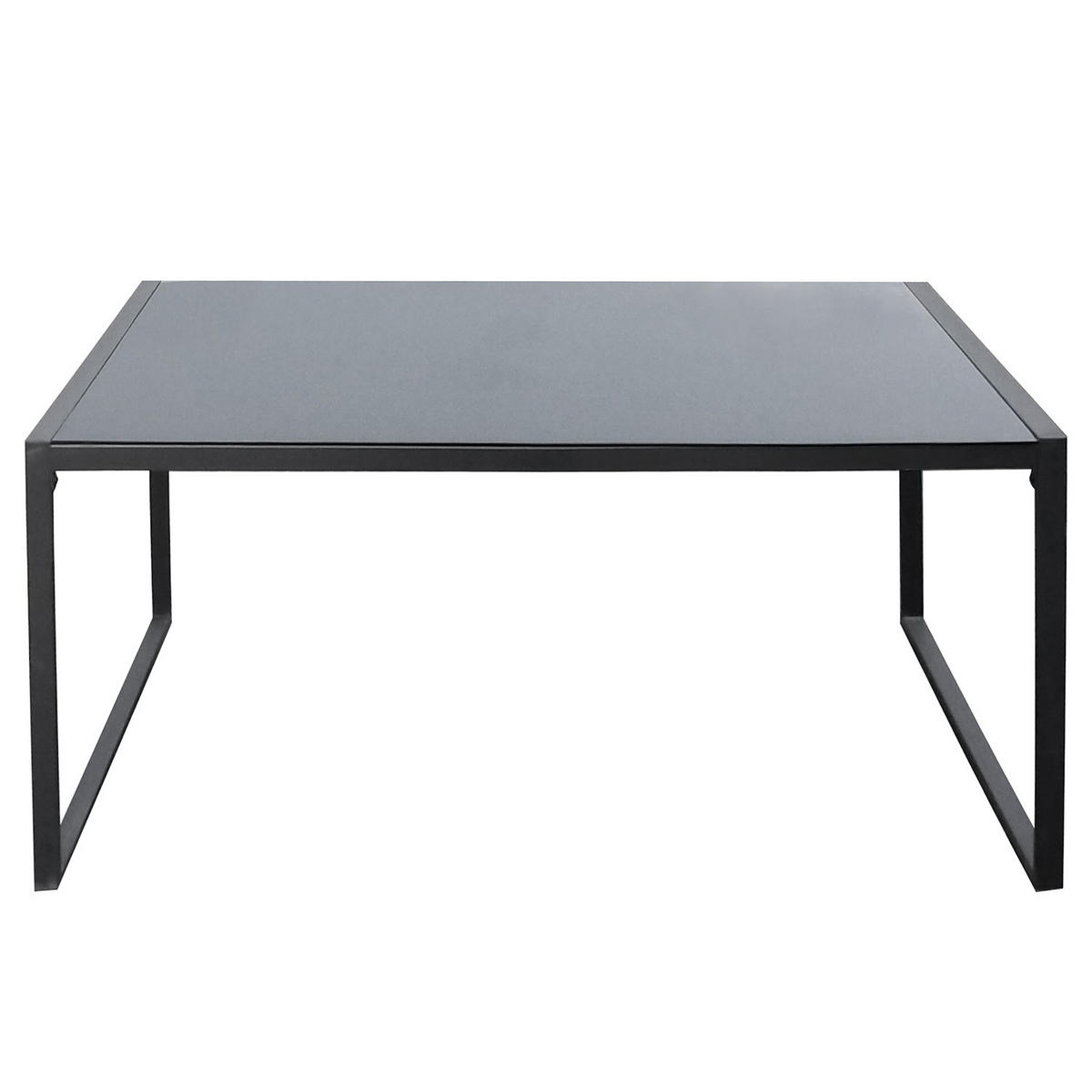 GARTENSITZGRUPPE - Stahl / Polyester - Schwarz / Grau - 5-teilig - Schwarz/Grau, Glas/Textil - home24