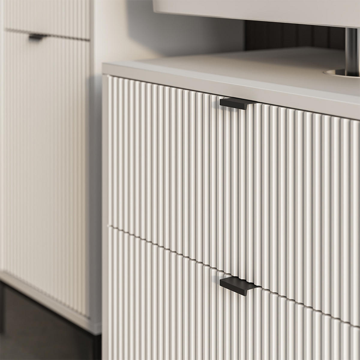 BADMÖBEL-SET Eliza Weiß 3 Teile - Weiß, Holzwerkstoff (70/63/45.1cm) - Vicco