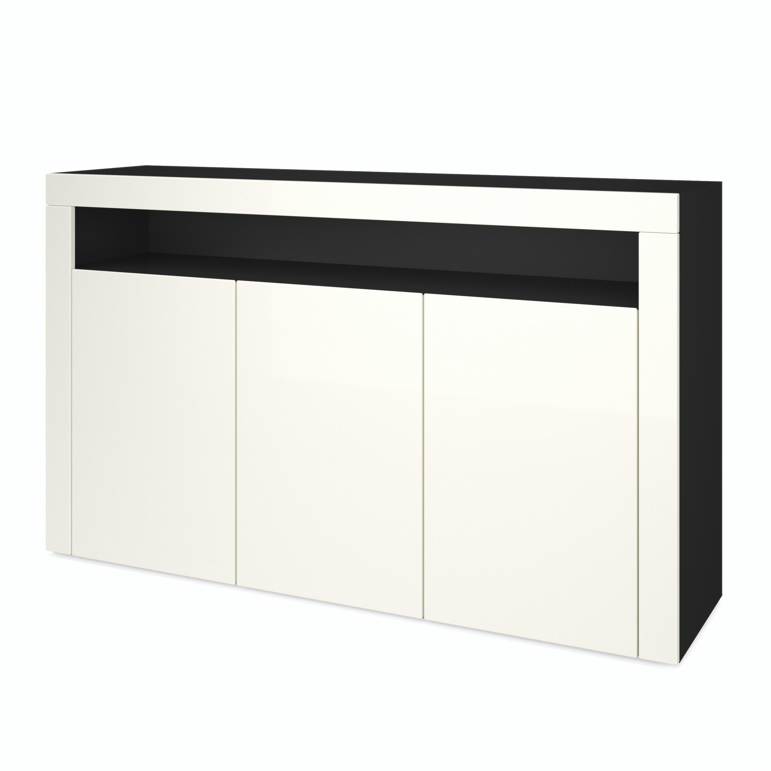 SIDEBOARD Valencia Creme Hochglanz / Creme Hochglanz - Creme, Holzwerkstoff (155/92/40cm) - Vladon