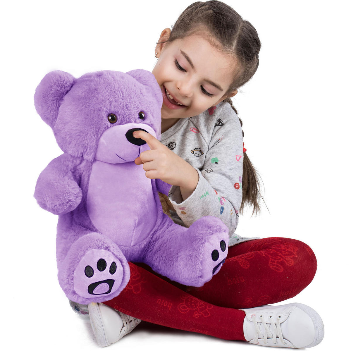 TEDDYBÄR süße Plüschtiere 25cm Lila - Lila, Textil (10/12cm) - Vercart