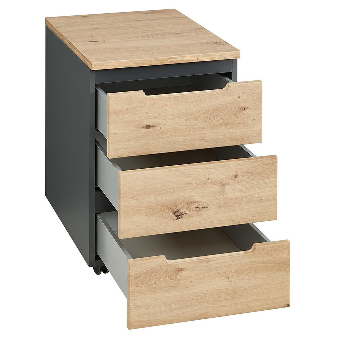 ROLLCONTAINER Manresa-36 - Braun, Holzwerkstoff (45/66/55cm) - Lomado