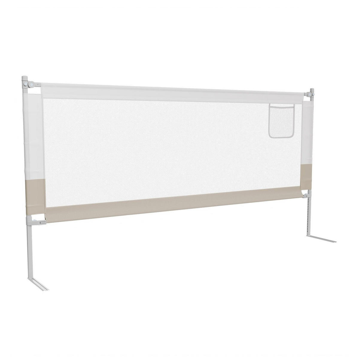 BETTSCHUTZGITTER Jaron 200/71-101 cm - Beige, Textil (200/200cm) - Juskys