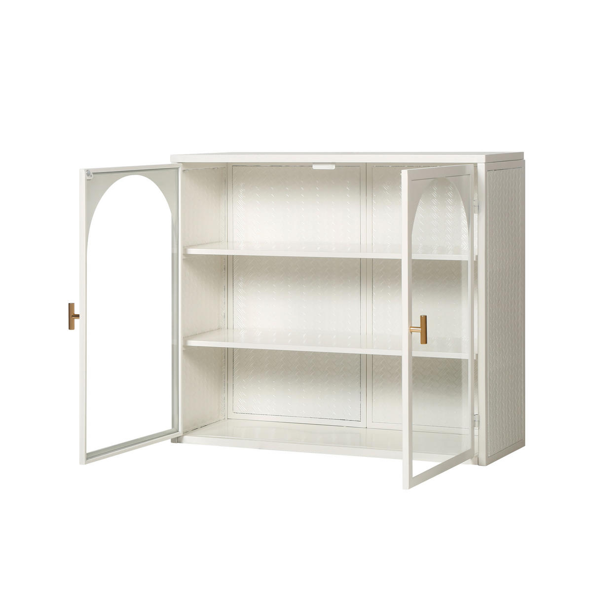 KÜCHENOBERSCHRANK 60/23/70 cm mit 2 Glastüren, 3 Ebenen und abnehmbarem Einlegeboden, Weiß - Weiß, Glas (70/60/23cm) - Redom