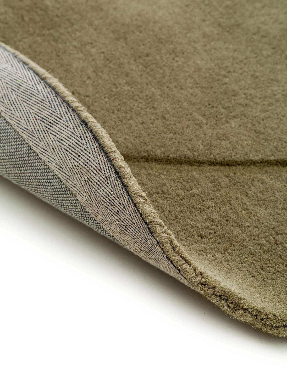 WOLLTEPPICH Shape Hellgrün ø 200 cm rund - Hellgrün, Textil (200/200cm) - benuta Pure