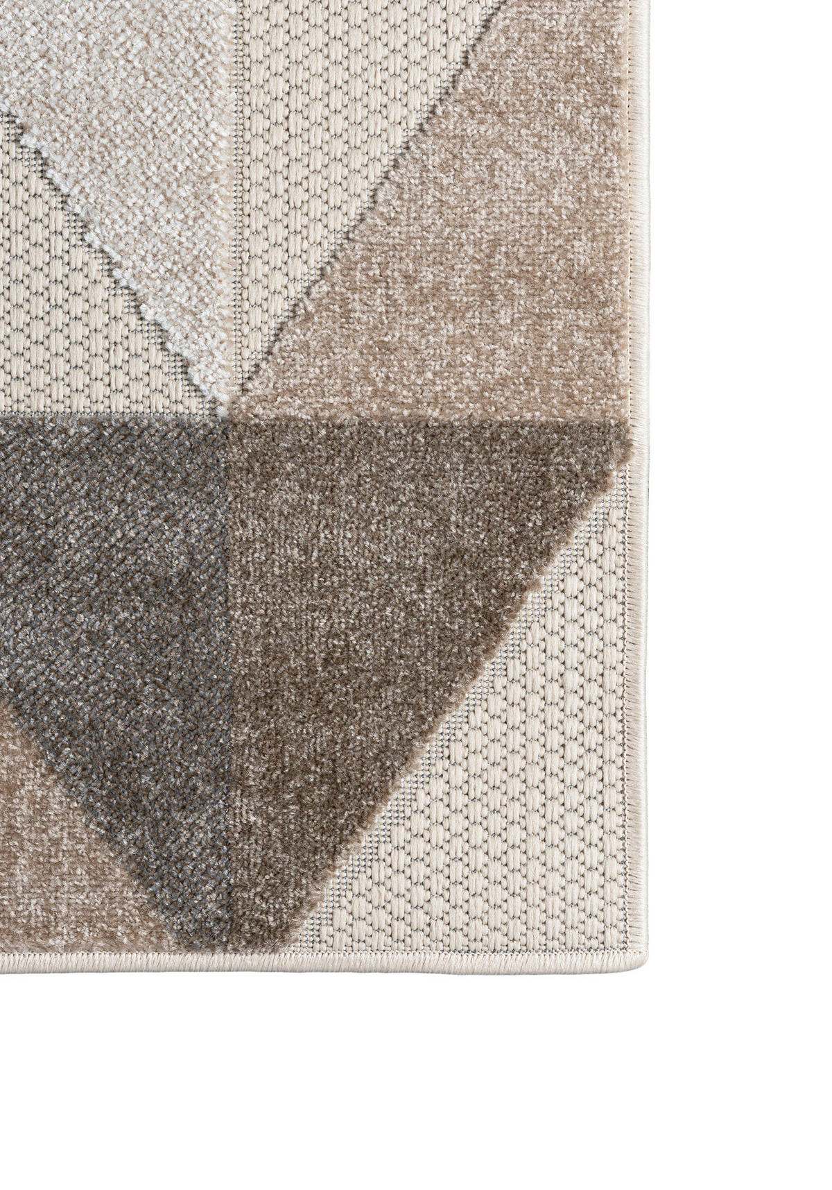 TEPPICH Outdoor Beige Bunte Geometrisch Kurzflor Rechteckige - 160x230 cm - Ecru, Textil (160/230cm) - Mazovia
