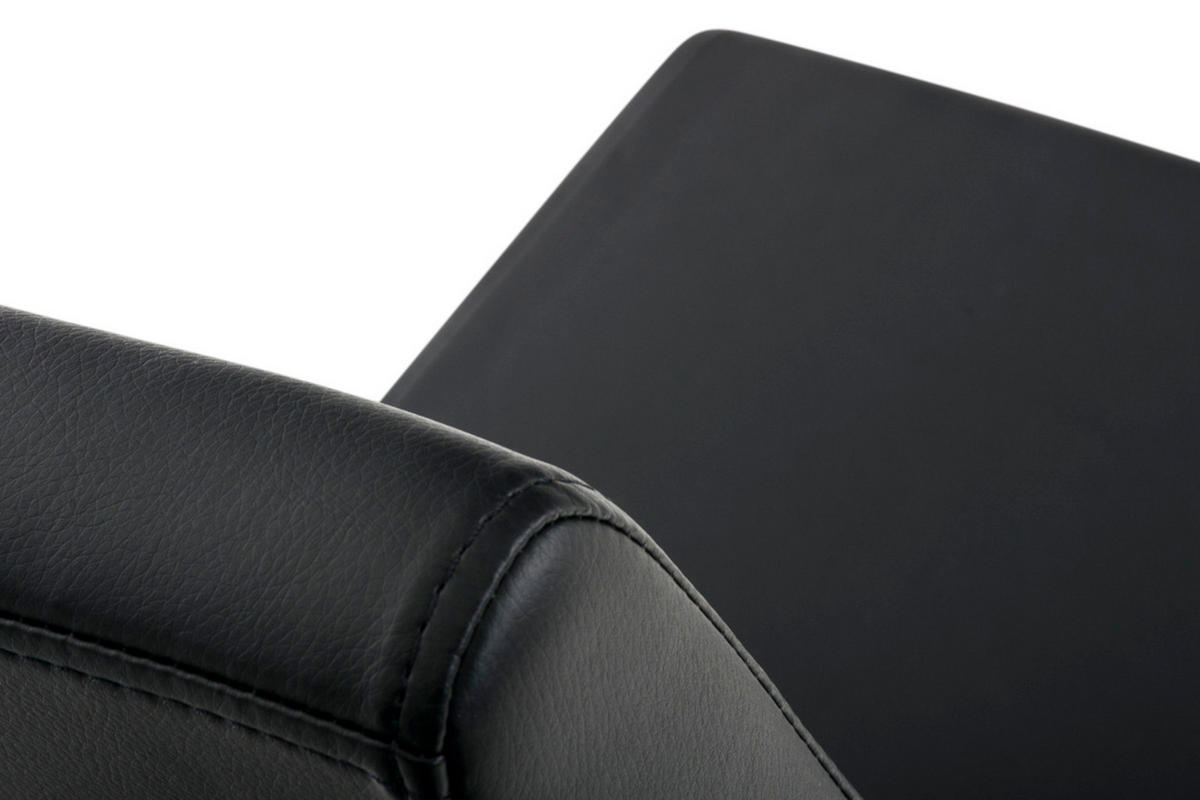 SCHWINGSTUHL 2er Set Lederlook Schwarz - Edelstahlfarben/Schwarz, Textil/Metall (40/90/50cm) - CLP