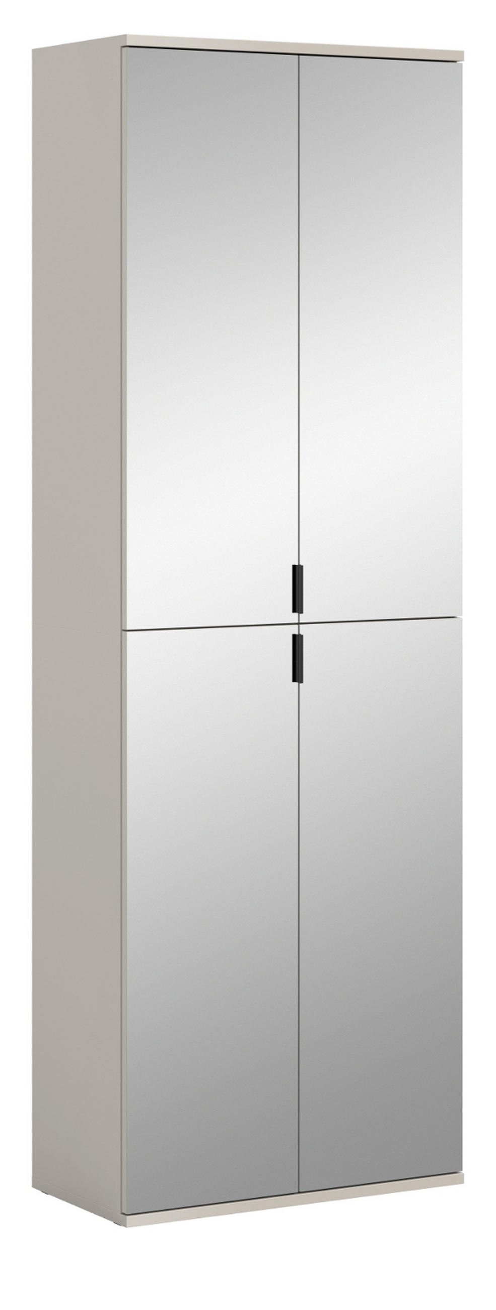 GARDEROBENSCHRANK in Kaschmir 61 x 193 cm, Flurschrank mit Spiegel - Kaschmir/Schwarz, Glas/Holzwerkstoff (61/193/34cm) - Inn.Furn