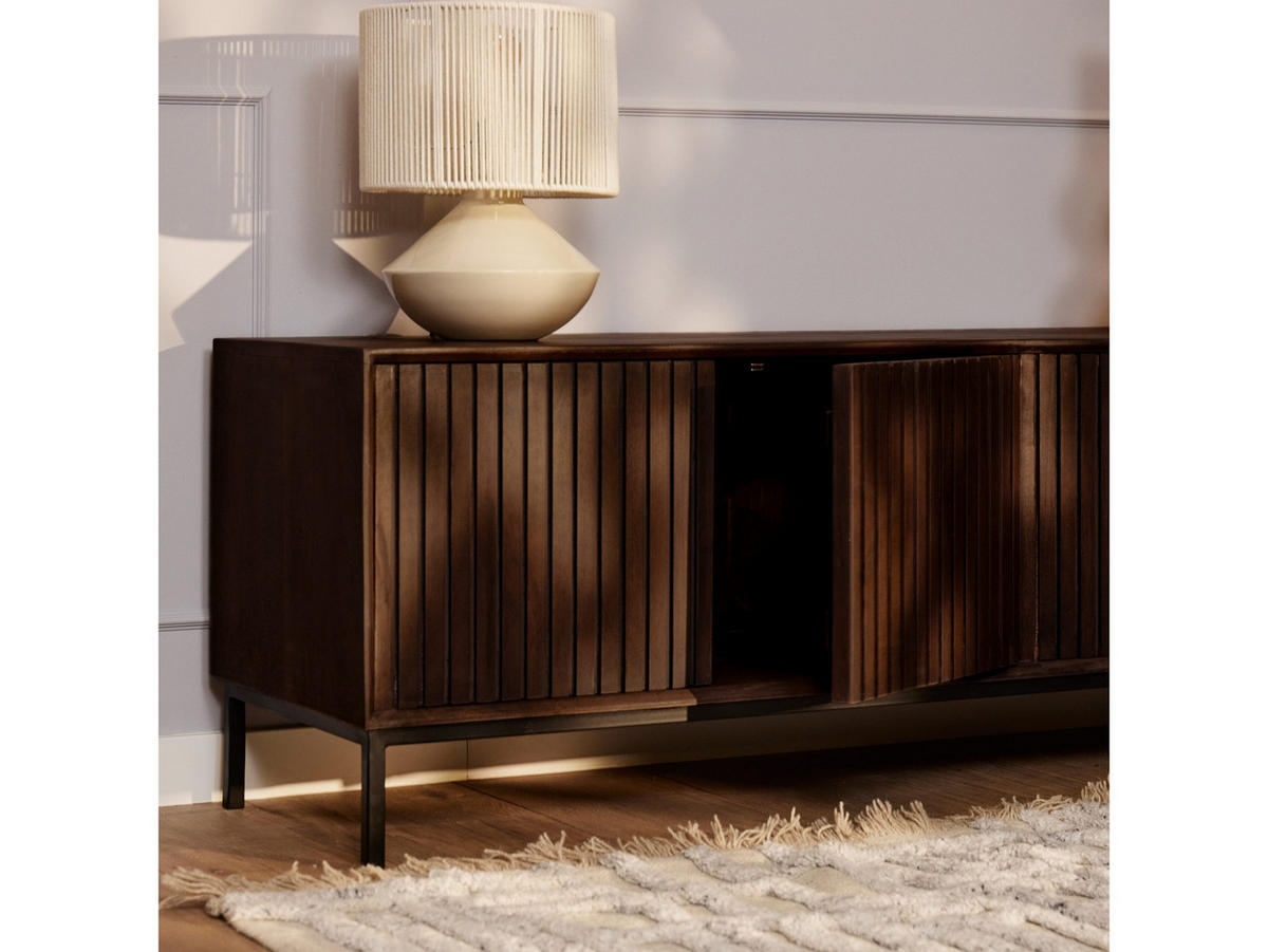 LOWBOARD Dimora Mangoholz 165 cm / 45 cm Braun - Braun, Holz (165/55/45cm) - Villa Möbel