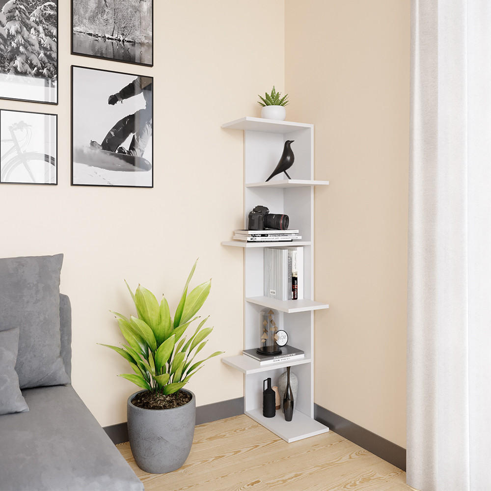 ECKREGAL Tera Weiß 37 x 140.1 cm - Weiß, Holzwerkstoff (37/140.1/37cm) - Vicco