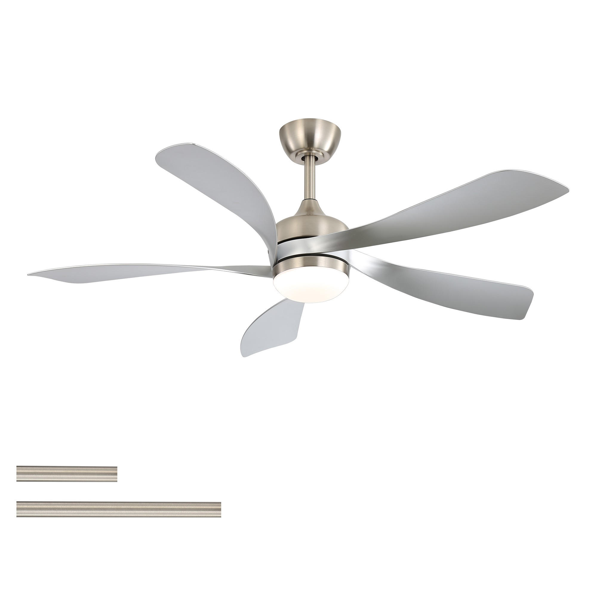 DECKENVENTILATOR 132cm LED Licht Leiser DC Motor 5 ABS Flügel - Weiß, Kunststoff (132.08/132.08/26.8cm) - CASIVA