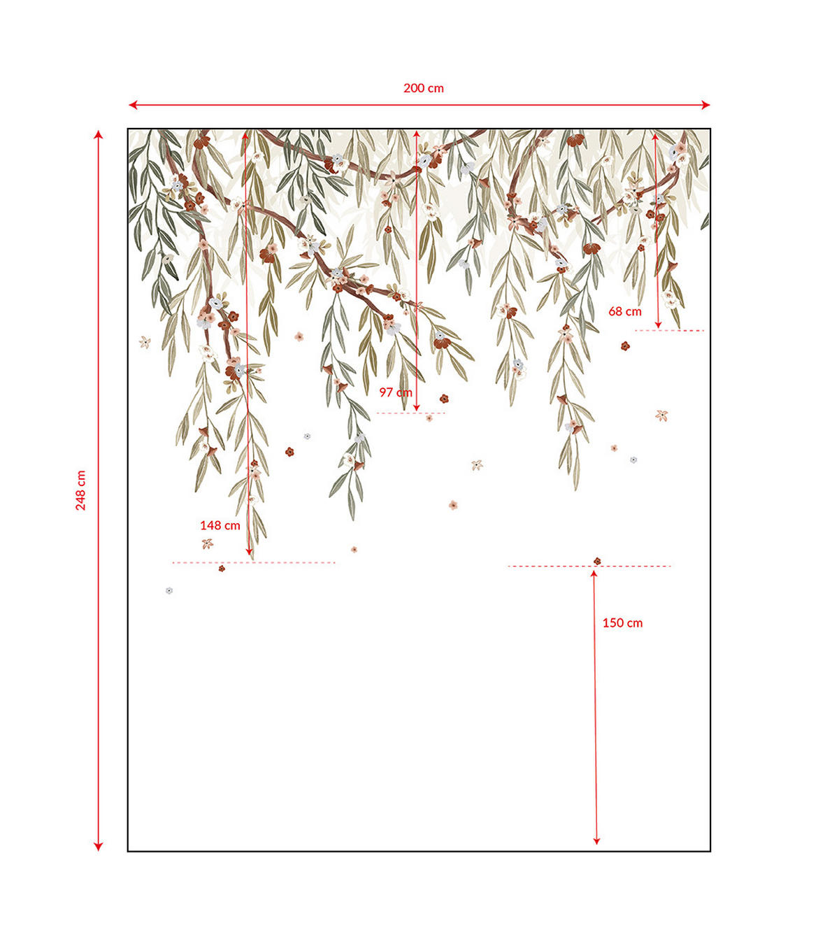 VLIESTAPETE Lilydale Blumen 2 m x 2,48 m, weiß - Weiß/Grün, Papier (248/200cm) - Lilipinso